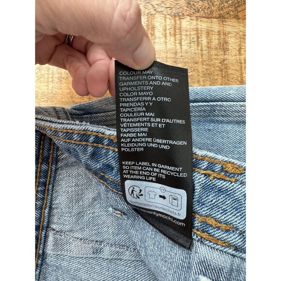 Seventy + Mochi Women's High Rise Wide Leg Mabel Jeans Patch Pocket Raw Hem 28 - Picture 8 of 12